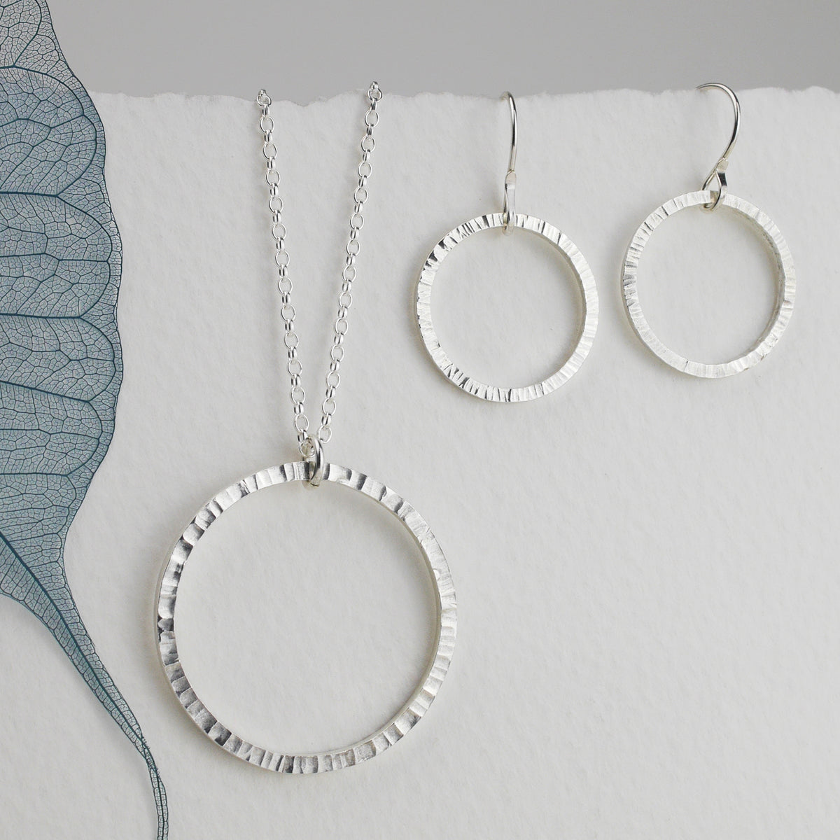 Hammered Silver Circle Pendant – Louise Mary Designs