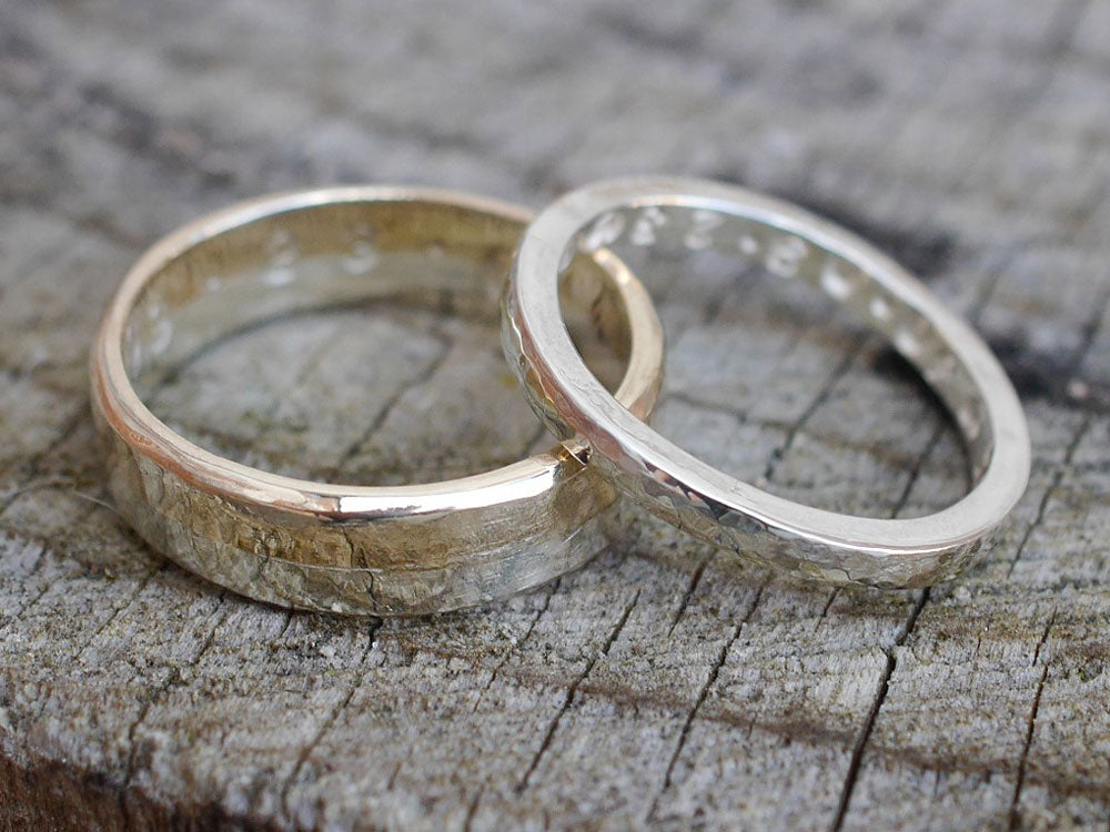 A pair of Autumnal wedding rings