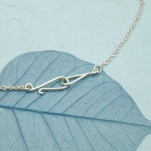 Hammered Silver Leaf Outline Necklace