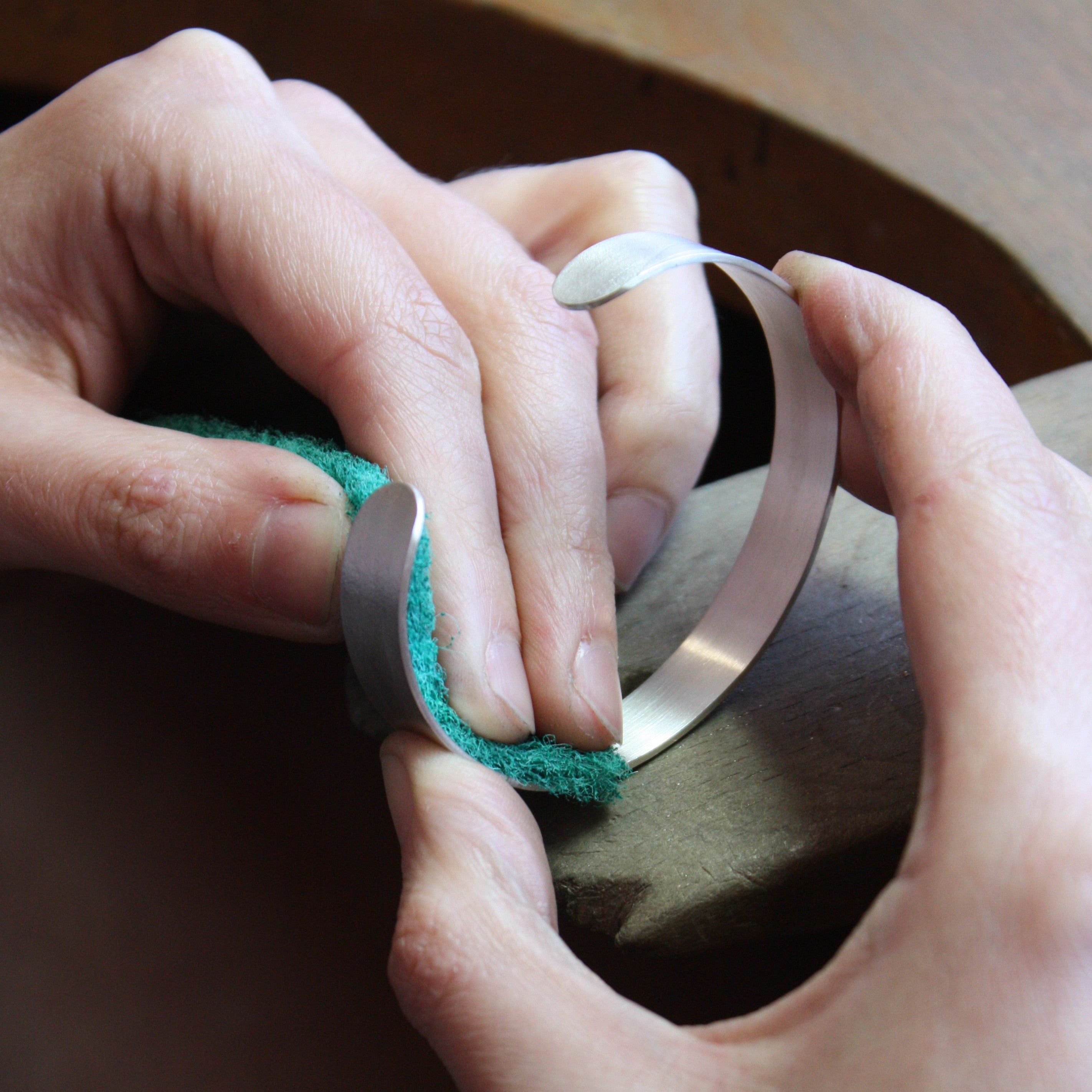 Making silver bracelets and bangles jewellery workshop Derbyshire